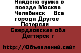 Найдена сумка в поезде Москва -Челябинск. - Все города Другое » Потеряли   . Свердловская обл.,Дегтярск г.